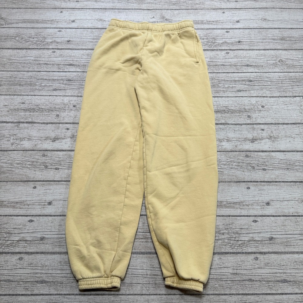 TNA Aritzia Sweatpants Womens 2XS Yellow Oversized Cozy Fleece Mega Fit Athletic